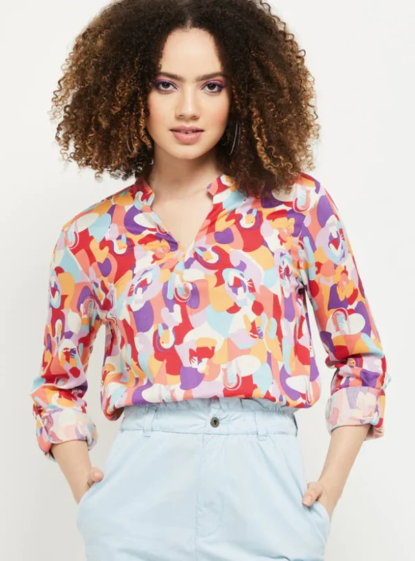 Red Women Printed Top