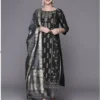 Straight Kurta with Palazzo & Dupatta Set