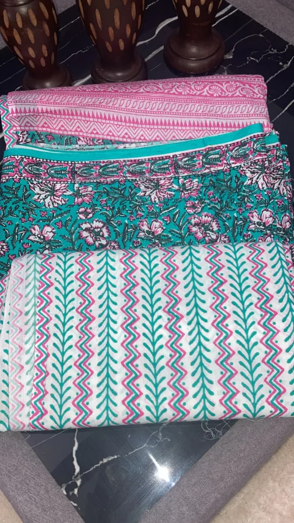 Women's Heavy Cotton Unstitched Jaipuri Salwar Suit Dress Material With Dupatta (Free Size)