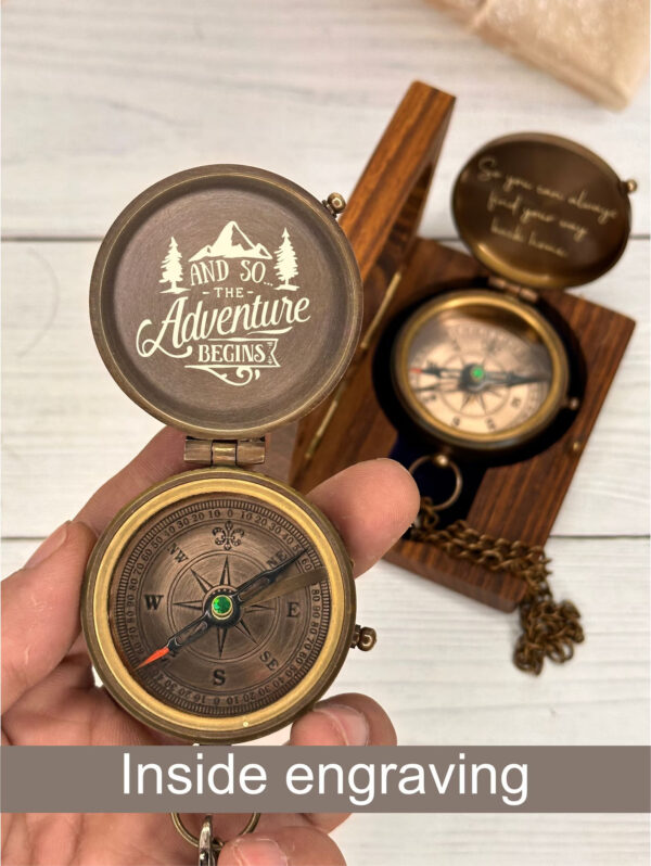 Personalized Working Brass Compass, Adventure Gift, Anniversary Gift for husband, Custom Groomsman Compass, Engraved Men Compass Gifts Ideas