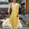 Women Embroidered Straight Kurta & Pants Set